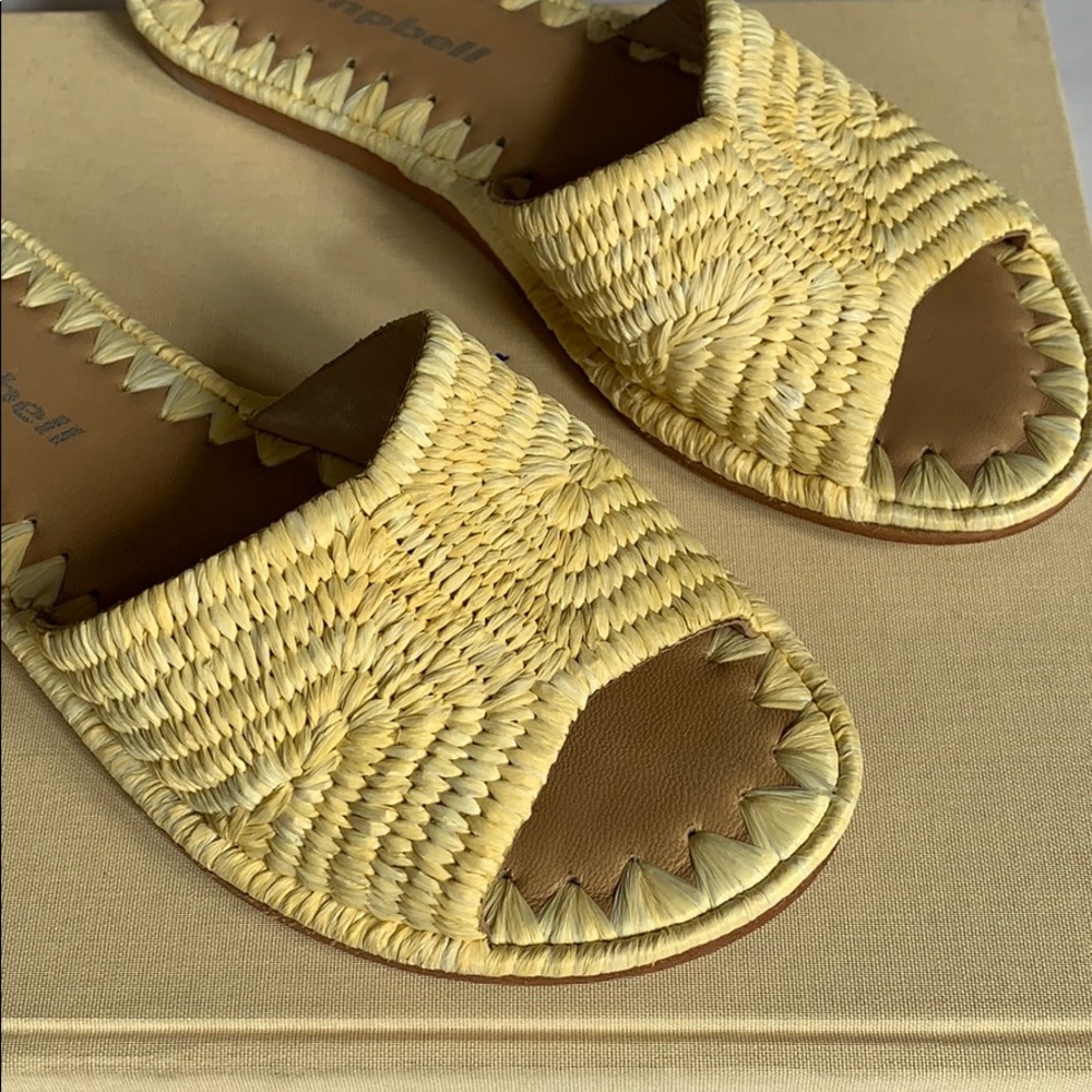 Jeffrey Campbell Raffia Dane Woven Slides